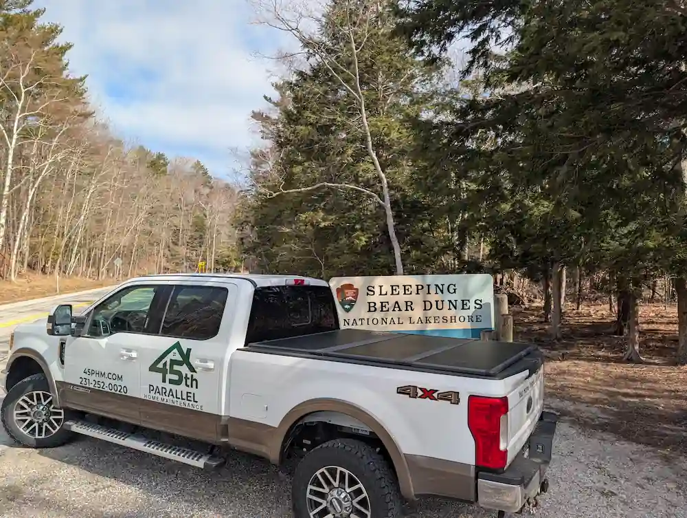 Sleeping Bear Dunes shoreline near Honor and Glen Arbor in Benzie County Michigan