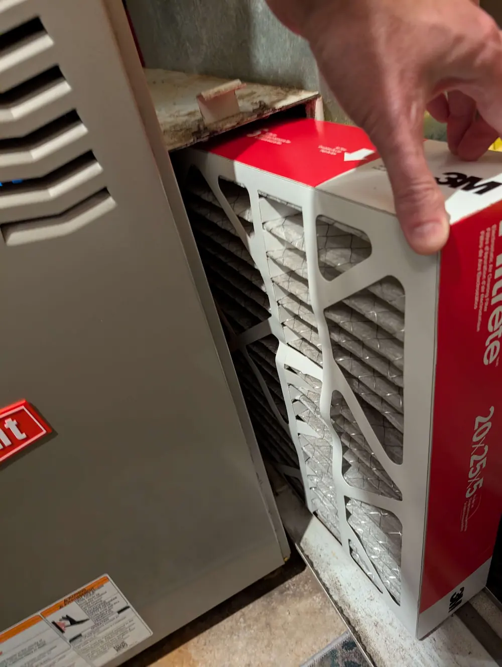 HVAC filter change as part of seasonal maintenance subscription